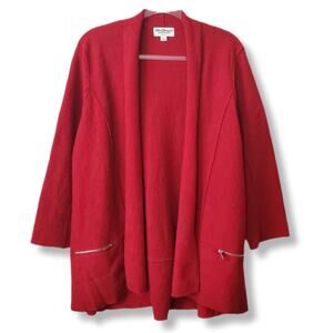 VTG Women Norm Thompson Red Wool jacket S Classic Modern Casual Minimal Retro